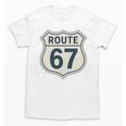 Retro Route 67 Highway Sign Vintage Road Nostalgia Premium Tri-Blend Unisex T-Shirt