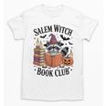 Salem WItch Book Club Halloween Raccoon Witch Reading Book Unisex T-Shirt