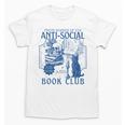 Sarcastic Anti Social Book Club Cat Skull Book Lover Unisex T-Shirt