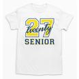 Senior Class Of 2027 Graduation Yellow And Blue On The Back Premium Tri-Blend Unisex T-Shirt