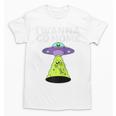 I Wanna Go Home Introvert UFO UAP Flying Saucer Trippy Alien Raglan Baseball Tee Unisex T-Shirt