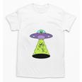 I Wanna Go Home Introvert UFO UAP Flying Saucer Trippy Alien Unisex T-Shirt