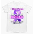 I Wear Purple In Memory Of My Husband Pancreatic Cancer Premium Tri-Blend Unisex T-Shirt