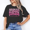 Advocate Support Empower Groovy Social Worker Graduation MSW Unisex T-Shirt