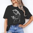 Cat Holds Book Writing Animal Print Motif Drawing Art Cat Unisex T-Shirt