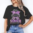 Class Of 2027 Senior Coquette Bow Messy Hair 26 Graduation Unisex T-Shirt