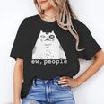 Ew People Introvert Sayings Sarcastic Cat Quote Unisex T-Shirt