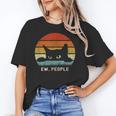 Ew People Retro Cat Cat Lover Introvert Unisex T-Shirt