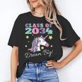 Girls Class Of 2034 Magical Unicorn Graduation Cap Unisex T-Shirt