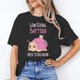Low Social Battery Cute Snail With House Introvert Cozy Home Unisex T-Shirt Low Social Battery Cute Snail With House Introvert Cozy Home Unisex T-Shirt