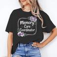 Memory Care Coordinator Purple Floral Pansies Unisex T-Shirt Memory Care Coordinator Purple Floral Pansies Unisex T-Shirt
