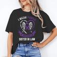 Purple In Memory Of My Sister In Law Alzheimers Back Graphic Unisex T-Shirt Purple In Memory Of My Sister In Law Alzheimers Back Graphic Unisex T-Shirt