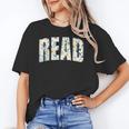 Retro Read Floral Reading Bookworm Librarian Book Lover Unisex T-Shirt