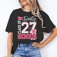 Senior 2027 Class Of 2027 Pink Coquette Bow Graduation Girl Unisex T-Shirt