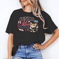 Senior Mom Class Of 2027 Cute Cat Graduation Pink Bows Girls Unisex T-Shirt
