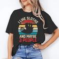 I Like Sloths And Maybe 3 People Sloth Lover Introvert Retro Unisex T-Shirt