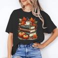 Vintage Autumn Books Coffee Pumpkin Fall Reading Unisex T-Shirt