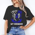 I Wear Blue In Memory Of My Husband Colon Cancer Awareness Unisex T-Shirt I Wear Blue In Memory Of My Husband Colon Cancer Awareness Unisex T-Shirt