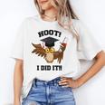 Hoot I Did It Grad Owl Holding Graduation Diploma Congrats Unisex T-Shirt
