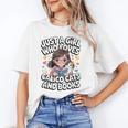Kawaii Cat And Books Just A Girl Who Loves Both Unisex T-Shirt Kawaii Cat And Books Just A Girl Who Loves Both Unisex T-Shirt