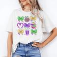 Mardi Gras Teacher Coquette Bow Pencil Apple Book Women Girl Unisex T-Shirt