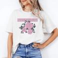 Nostalgia 80s 90s Retro Style Graphics Rose Pink Flower Unisex T-Shirt