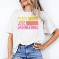 Peace Love Engineering Engineer School Graduation Retro Unisex T-Shirt