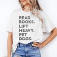 Retro Gym Book Lover Read Books Lift Heavy Pet Dogs Unisex T-Shirt