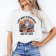 Retro I Just Want To Read Books And Pet Cats Cat Unisex T-Shirt