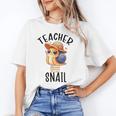 Teacher Snail With Glasses On Books Cute Pre-K Kindergarten Unisex T-Shirt