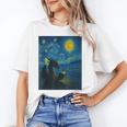 Van Gogh Starry Night Fantasy Reader Dragon Reading Book Unisex T-Shirt