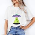 I Wanna Go Home Introvert UFO UAP Flying Saucer Trippy Alien Raglan Baseball Tee Unisex T-Shirt