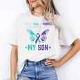 I Wear Teal Purple In Memory Of My Son Suicide Awareness Premium Tri-Blend Unisex T-Shirt