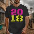 2018 Big Neon Numbers For The New Year Or Graduation Unisex T-Shirt