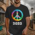 2023 Graduation Class Year Tie Dye Peace Sign Graduate Shirt Unisex T-Shirt