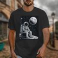 Aesthetic Spaceman Astronaut On The Moon Space Introvert Unisex T-Shirt