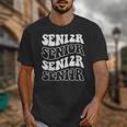 Class Of 2024 High School Senior Graduation Groovy Wave Unisex T-Shirt