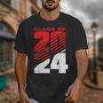 Class Of 2024 High School Senior Graduation Red Sports Style Unisex T-Shirt