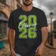 Class Of 2026 Graduation Varsity Lime Green Letters Unisex T-Shirt