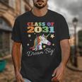 Class Of 2031 Magical Unicorn Graduation Cap Unisex T-Shirt