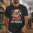 Ew People Capybara Christmas Introvert Holiday Humor Unisex T-Shirt