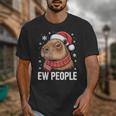 Ew People Capybara Christmas Introvert Holiday Humor Unisex T-Shirt
