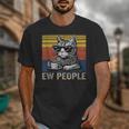 Ew People Introvert Cat Lover Crazy Vintage Cat Lady Unisex T-Shirt
