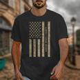 Frutiger Aero Aesthetic Retro Tech Desert Camo Distressed Unisex T-Shirt