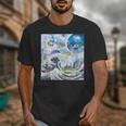 Frutiger Aero Aesthetic Tech Great Wave Of Kanagawa Fishes Unisex T-Shirt Frutiger Aero Aesthetic Tech Great Wave Of Kanagawa Fishes Unisex T-Shirt