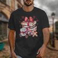 Girly Coquette Gingerbread Books And Hot Cocoa Cozy Season Unisex T-Shirt