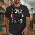 Introvert Socially Drained Battery Unisex T-Shirt