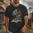 Leopard Book Flower Unisex T-Shirt