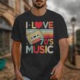 I Love 70's Music Retro Style Nostalgia Cassette 1970s Party Unisex T-Shirt