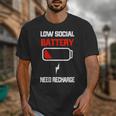 Low Social Battery Need Recharge Introvert Self-Care Unisex T-Shirt